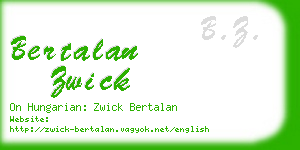 bertalan zwick business card